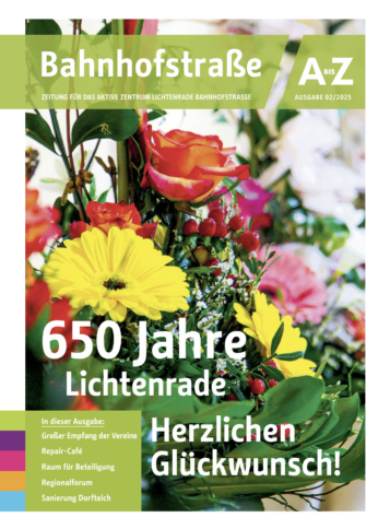 Titelblatt der Zeitung für das Aktive Zentrum Lichtenrade Bahnhofstraße Ausgabe 02/2025